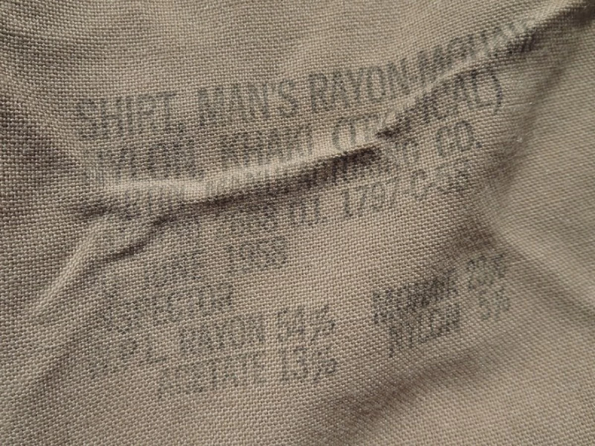 U.S.Shirt Khaki Rayon/MohairNylon 1958年size15 used