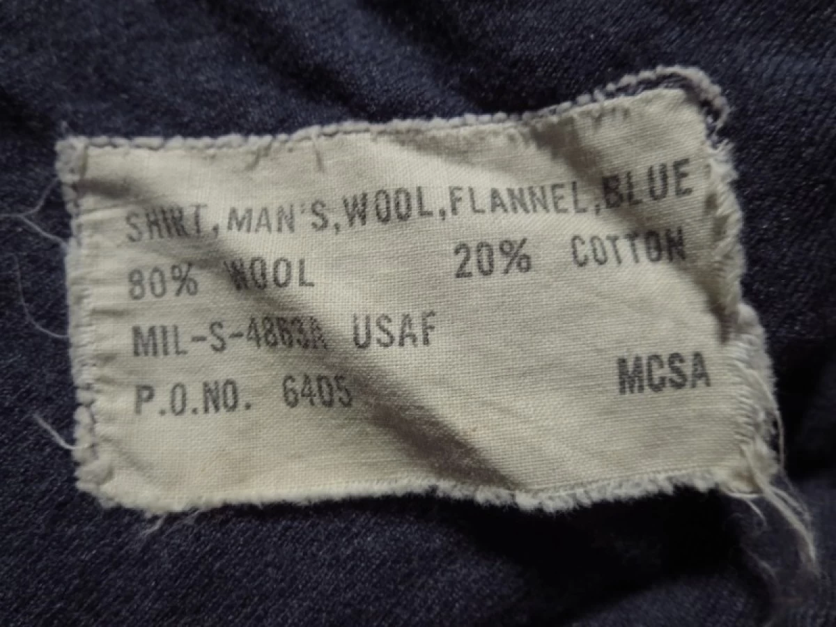 U.S.AIR FORCE Shirt Wool Flannel 1960年代?sizeM?used