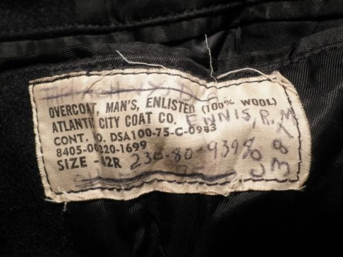 U.S.NAVY Pea Coat 100%Wool 1975年 size42R used