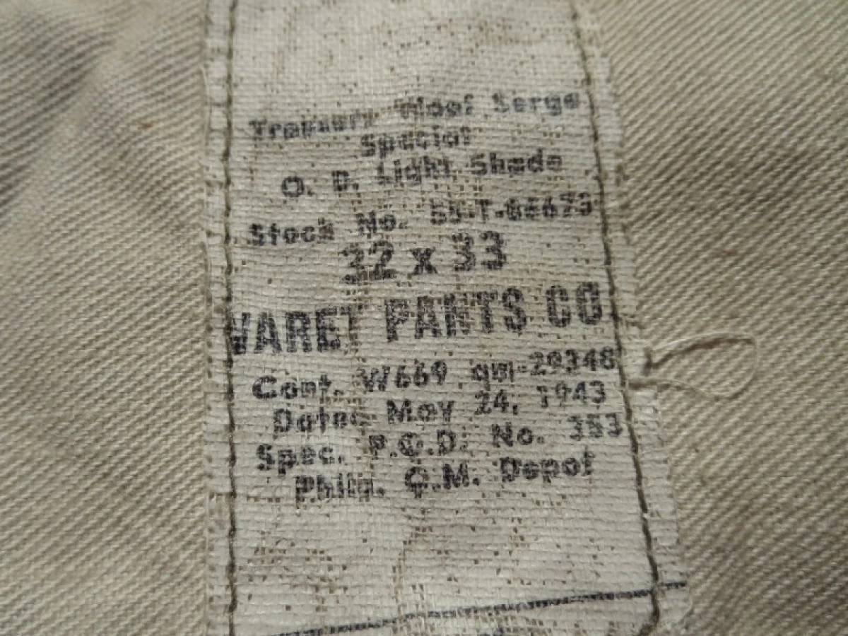 U.S.Field Trousers Wool 1943年 size32 used