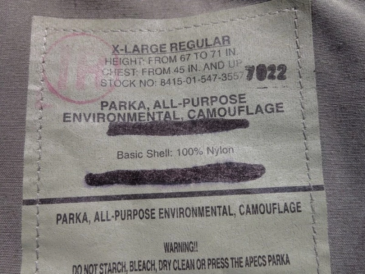 U.S.AIR FORCE Gore-Tex Parka ABU sizeXL Irregular