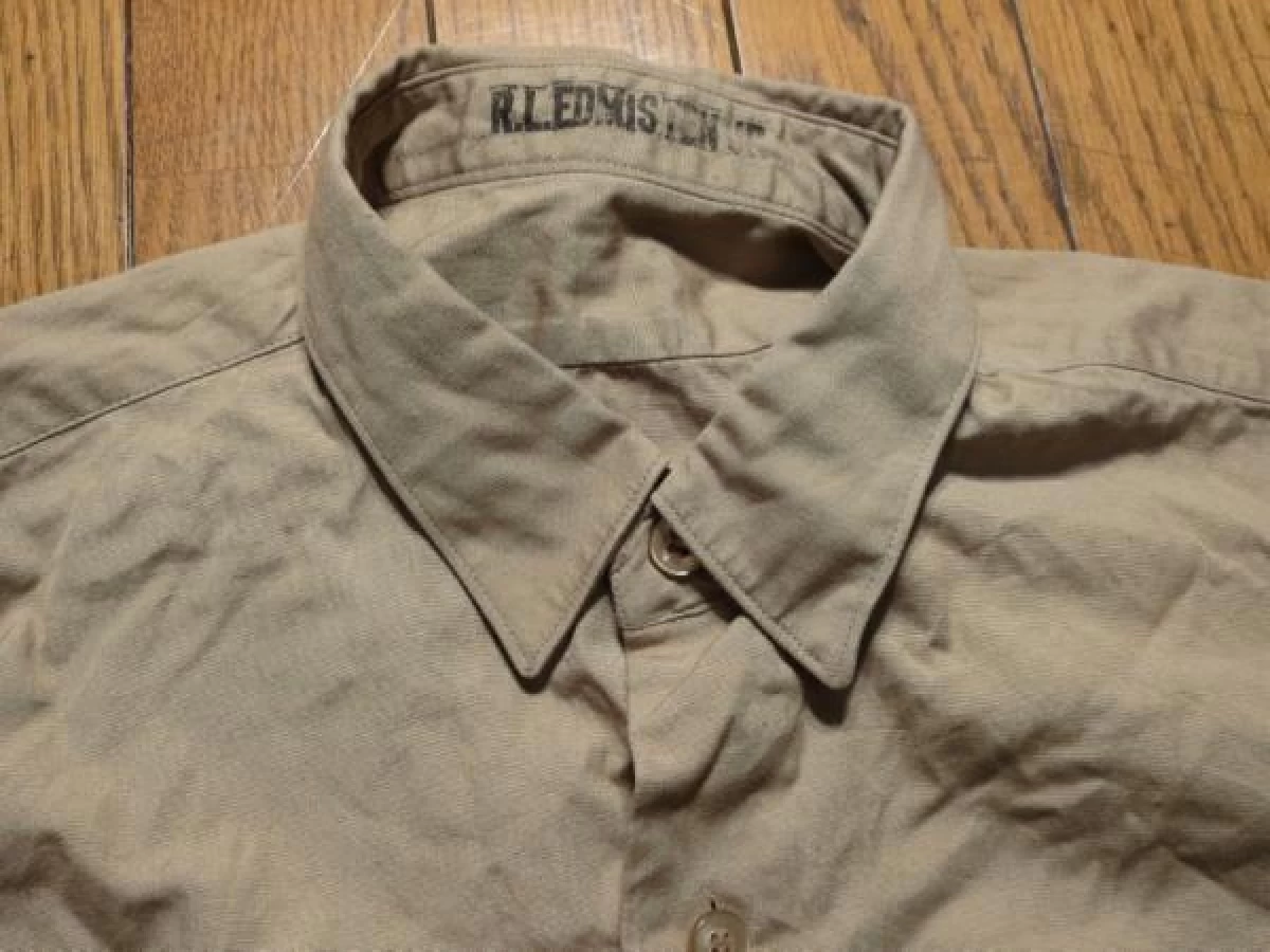 U.S.Shirt Cotton Poplin kahki 1967年 size? used