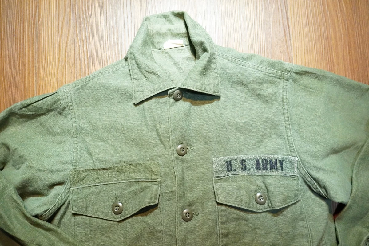 U.S.ARMY Utility Shirt Cotton 1967年 size14 1/2 used