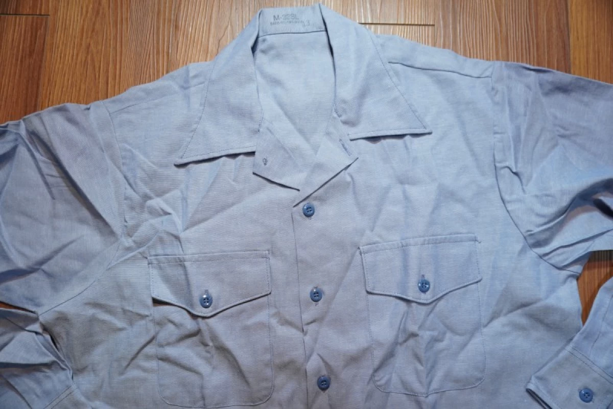 U.S.NAVY Shirt Chambray 100%Cotton 1995年 sizeM new