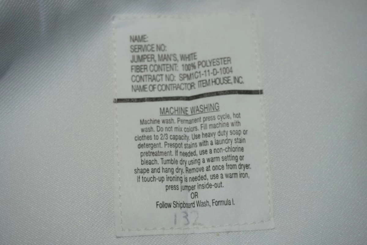 U.S.NAVY Jumper White 100%Polyester size42XLong