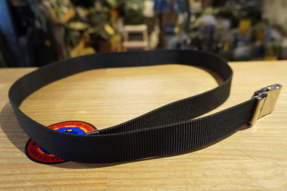 U.S.NAVY Web Belt Black Nylon used