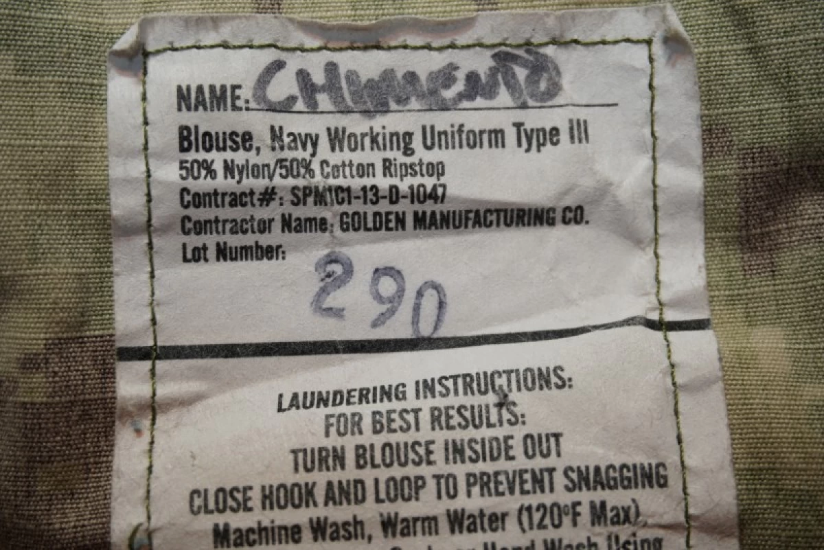 U.S.NAVY Blouse WorkingUniform TypeⅢ sizeM-Long