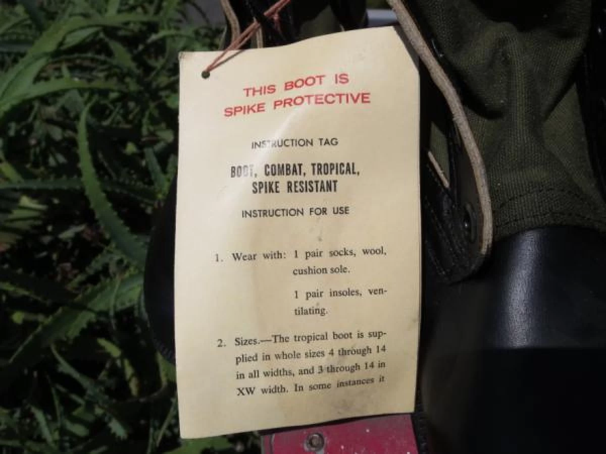 U.S.Boots Combat Tropical 1967年 size6W new
