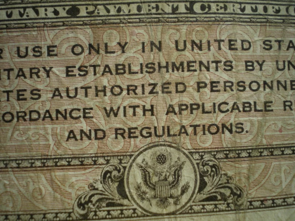 U.S.MILITARY PAYMENT CERTIFICATE 5cents 1940年代