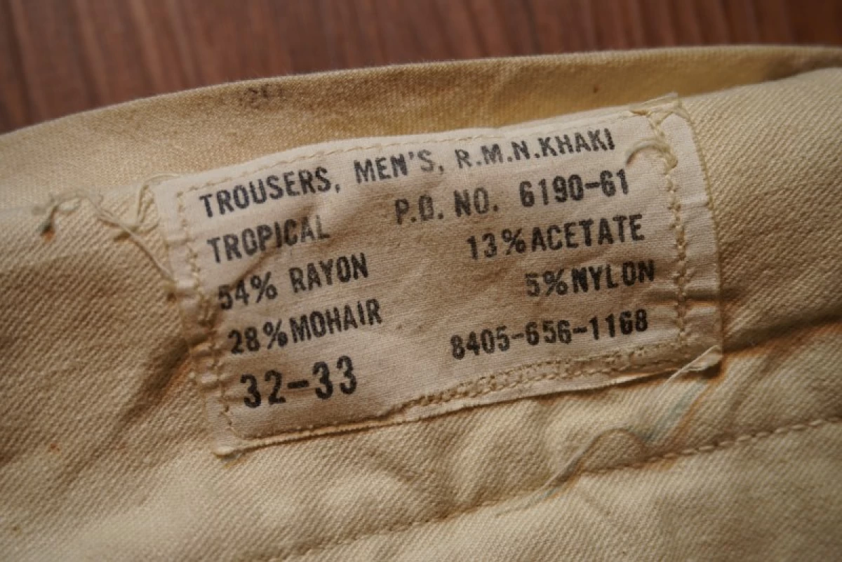 U.S.Trousers Tropical 1960年代 size82cm used