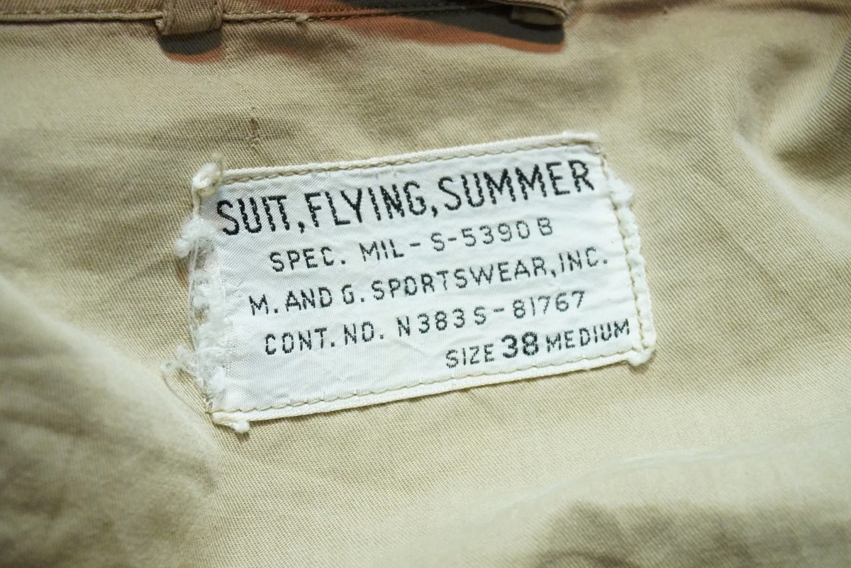 U.S.NAVY Suit Flying Summer MIL-S-5390B 1950年代 size38MEDIUM used