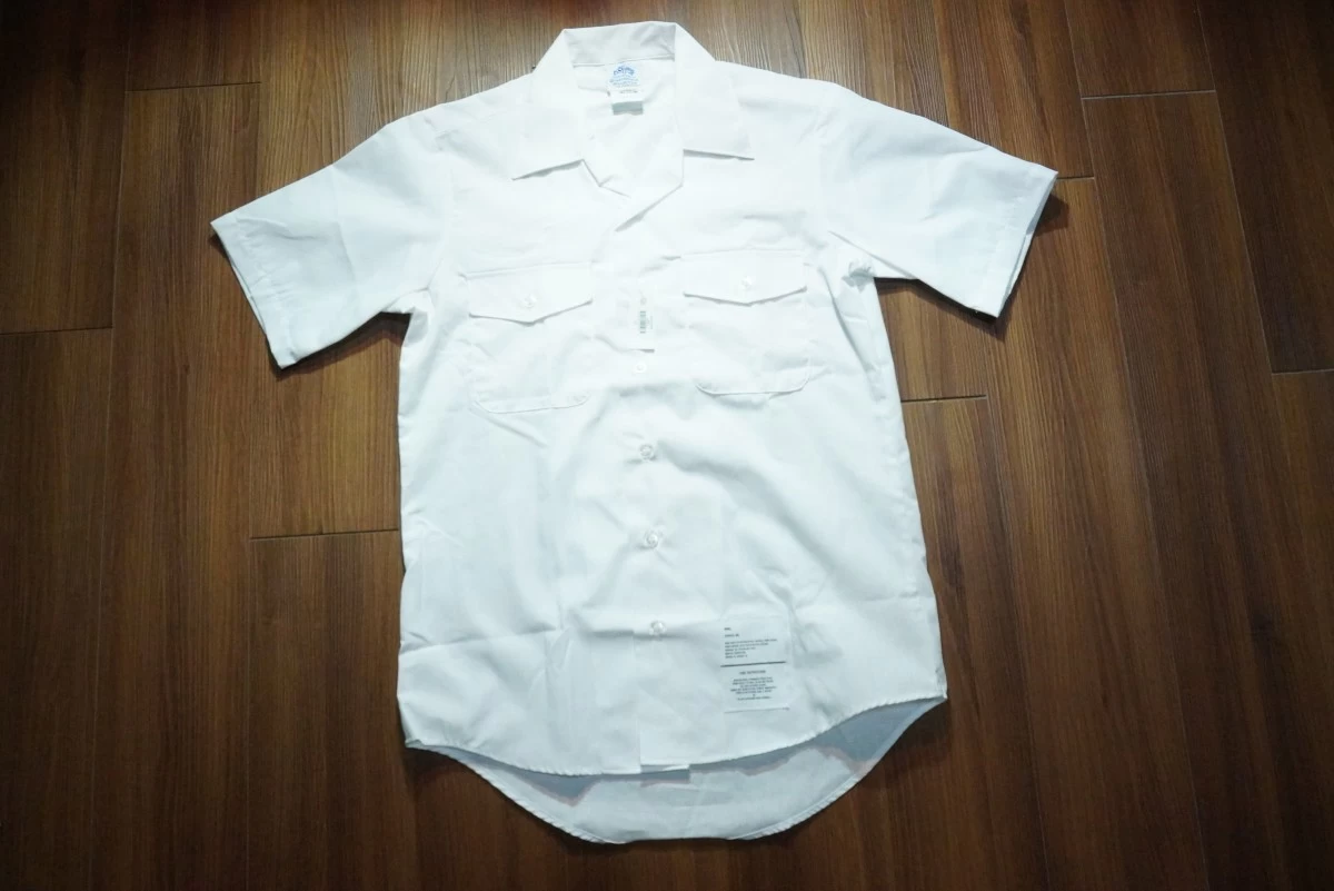 U.S.NAVY Shirt White Utility Tropical sizeM new