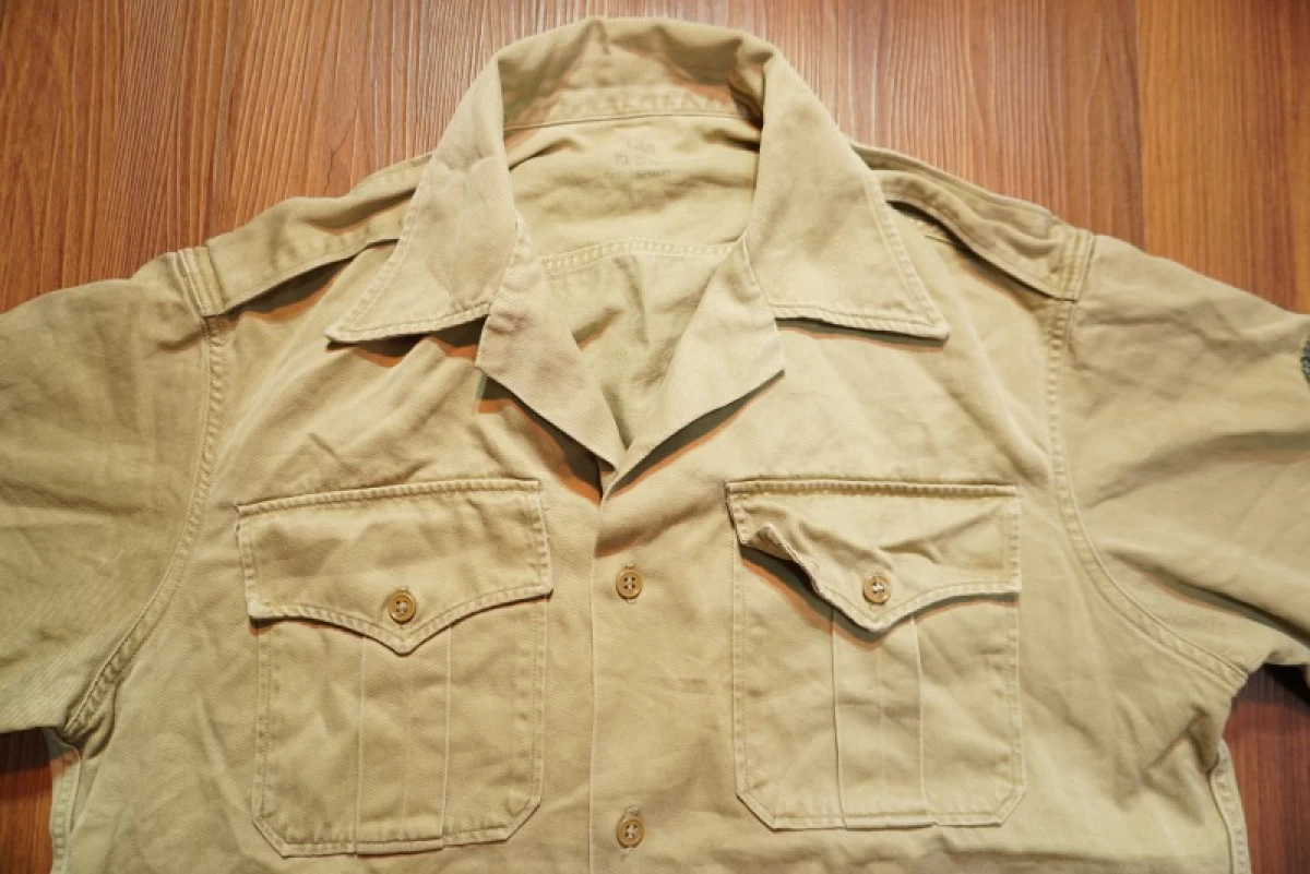 U.S.ARMY Shirt Cotton khaki 1950-60年代頃? sizeM used