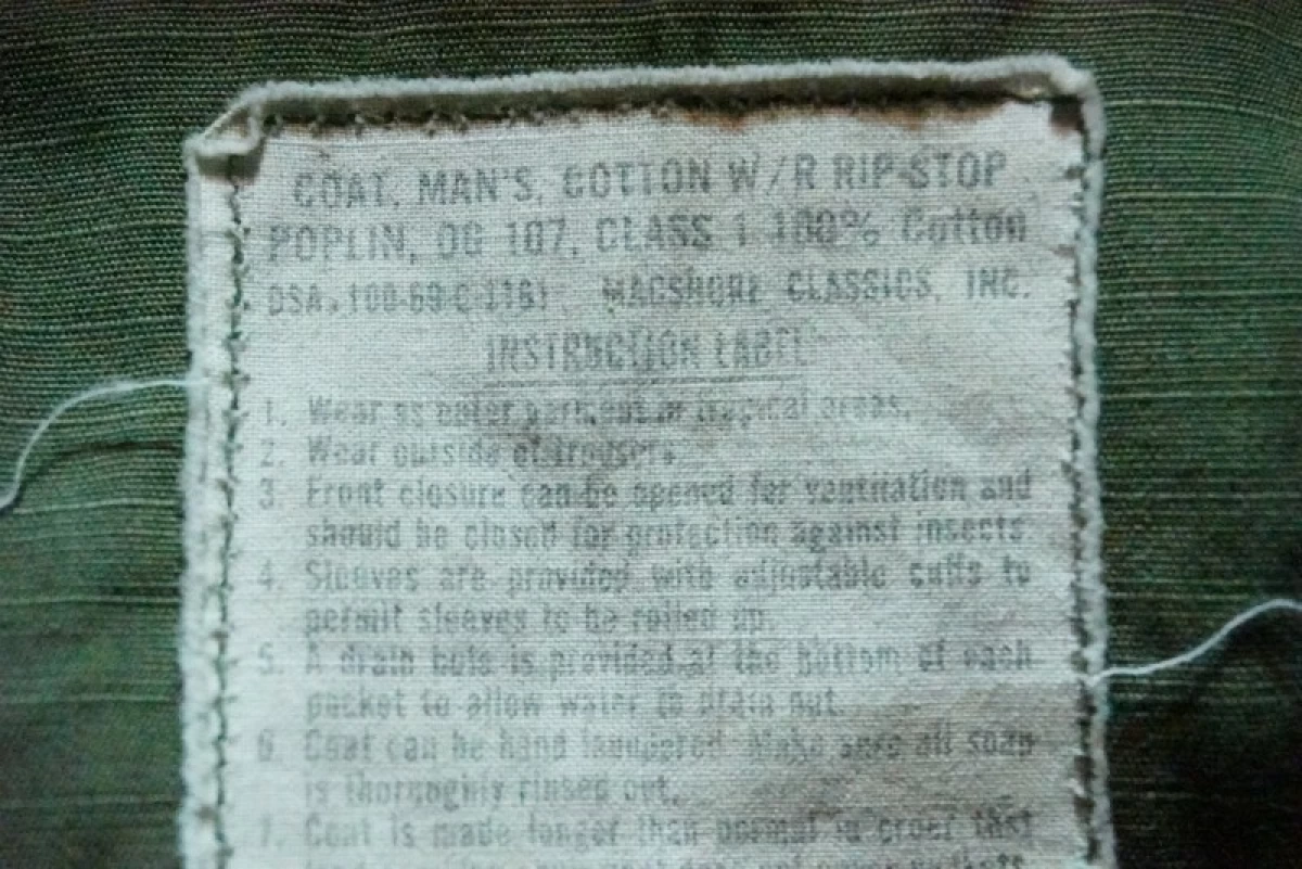 U.S.Coat 100%Cotton Poplin 1969年 sizeL-Regular