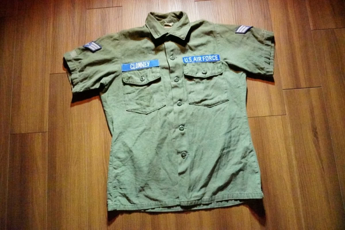 U.S.AIR FORCE Shirt Utility Cotton 1972年size15 1/2