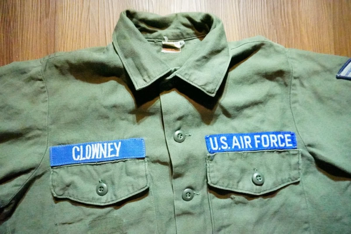 U.S.AIR FORCE Shirt Utility Cotton 1972年size15 1/2