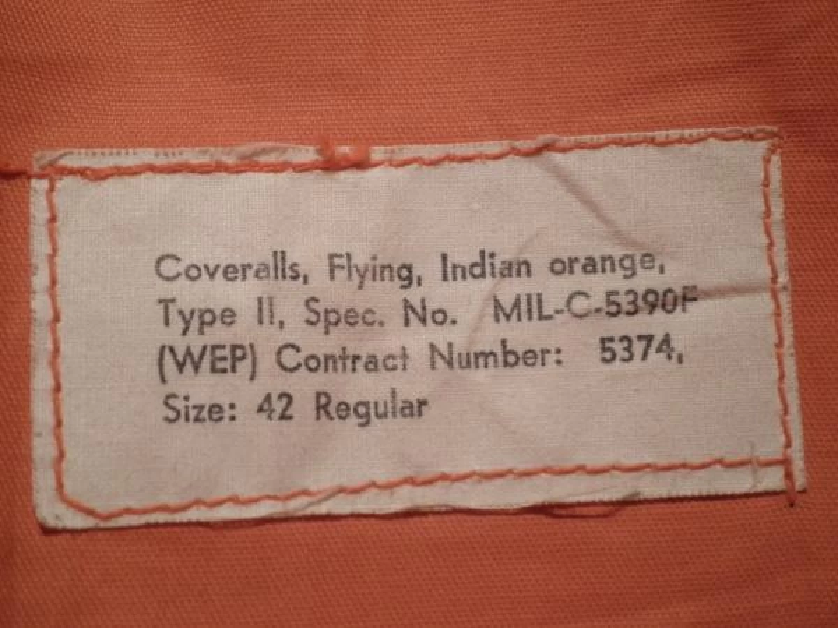 U.S.NAVY Coveralls Flying MIL-C-5390F 1960年代size42