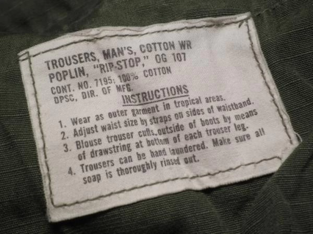 U.S.Fatigue Trousers Viet Nam War era sizeL used