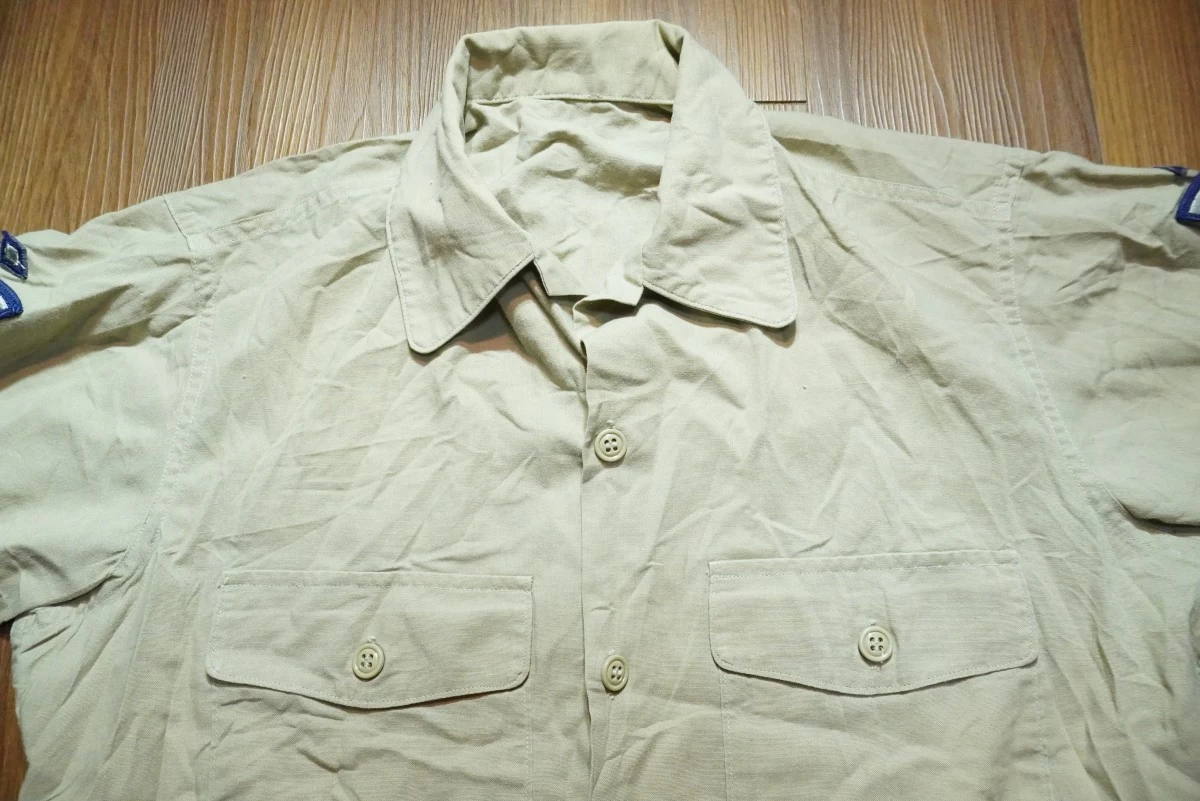 U.S.AIR FORCE Shirt Utility Tan 1970年 size15 1/2? used