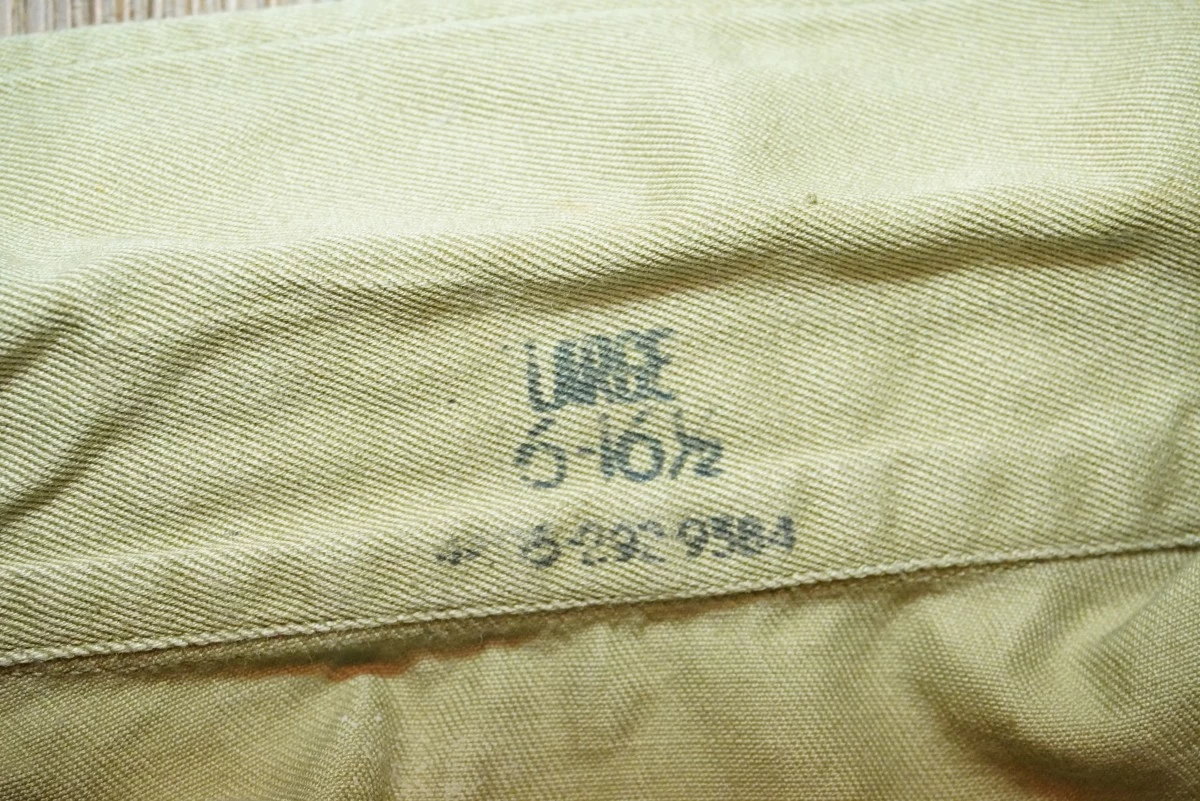 U.S.ARMY Shirt Cotton khaki 1955年 sizeL used