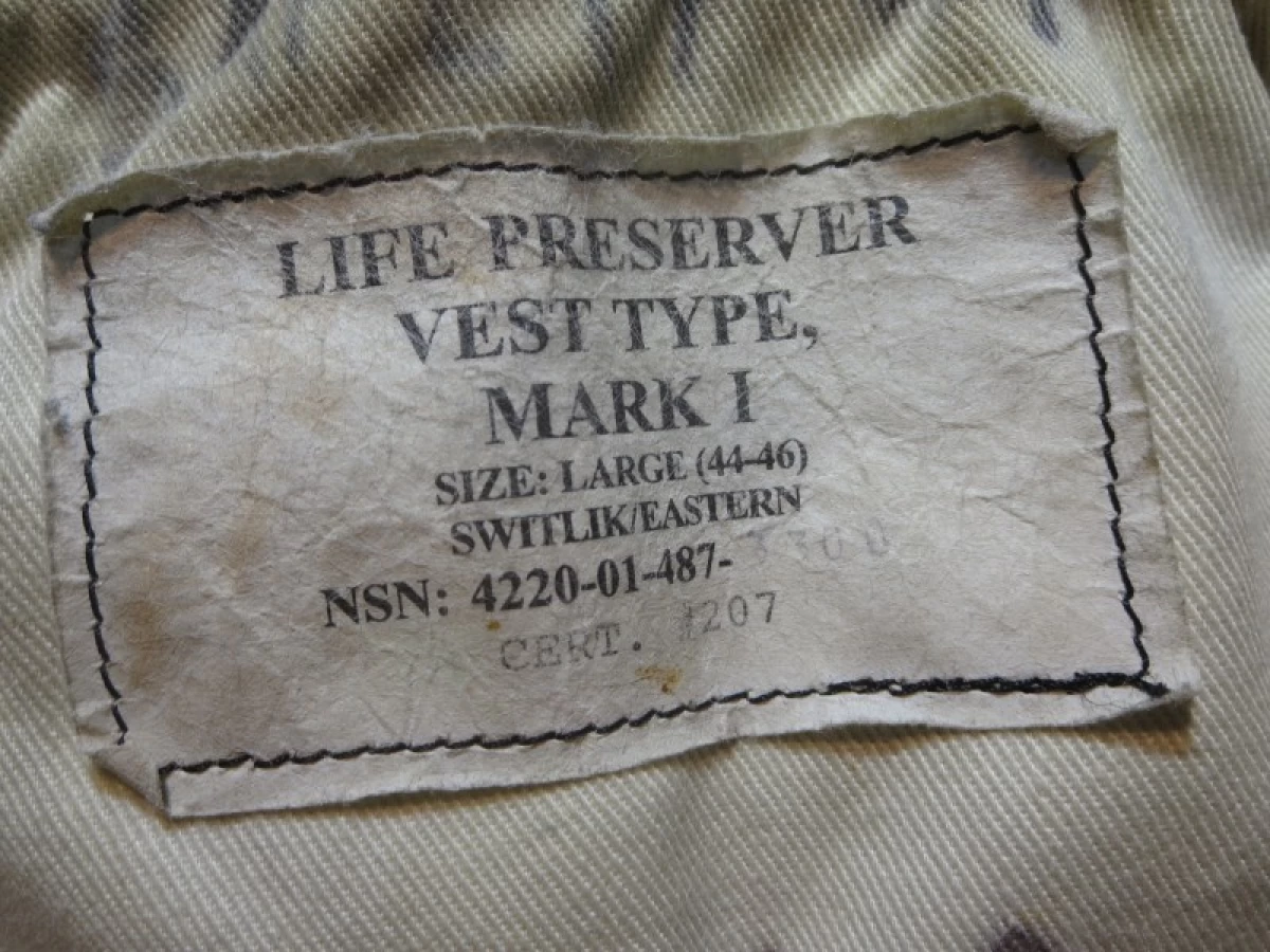 U.S.NAVY Vest Life Preserver FlightDeck sizeL used