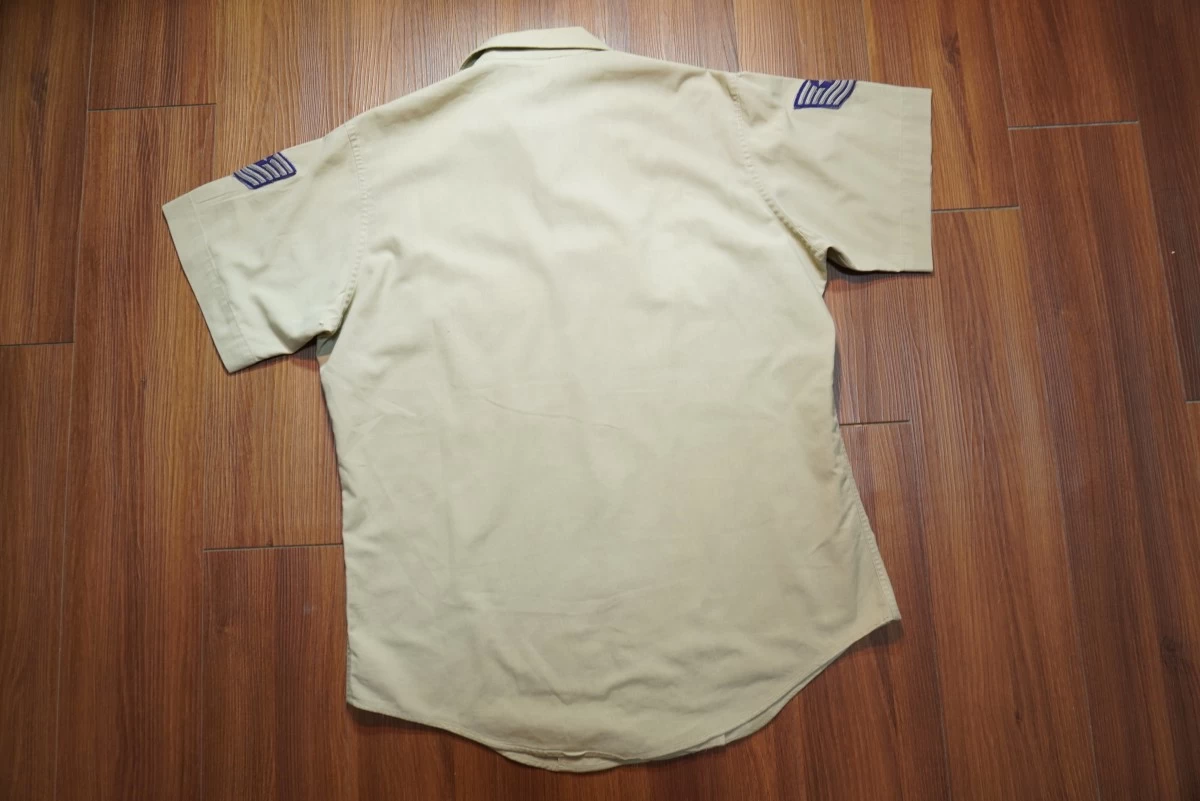 U.S.AIR FORCE Shirt Utility Tan 1960～70年代？ sizeS?～M? used