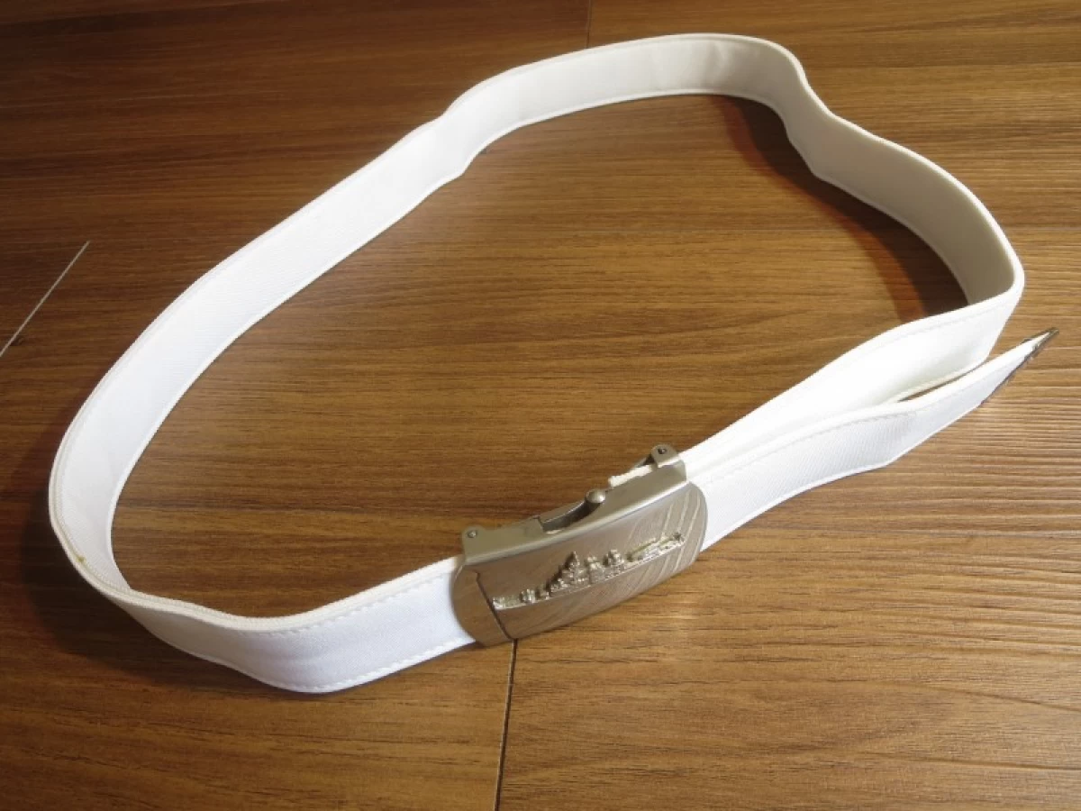 U.S.NAVY Belt White with Buckel 100cm used