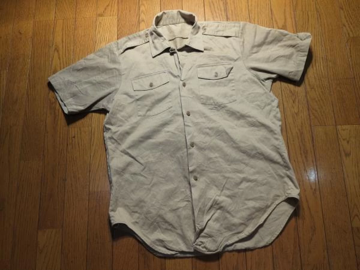 U.S.ARMY Shirt Kahki Cotton 1965or66年 sizeM used