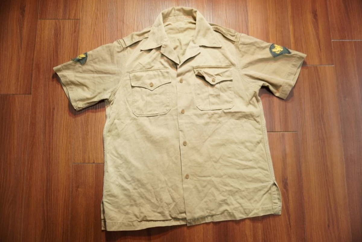 U.S.ARMY Shirt Cotton khaki 1950-60年代頃? sizeM used