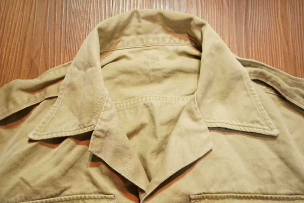 U.S.ARMY Shirt Cotton khaki 1950-60年代頃? sizeM used