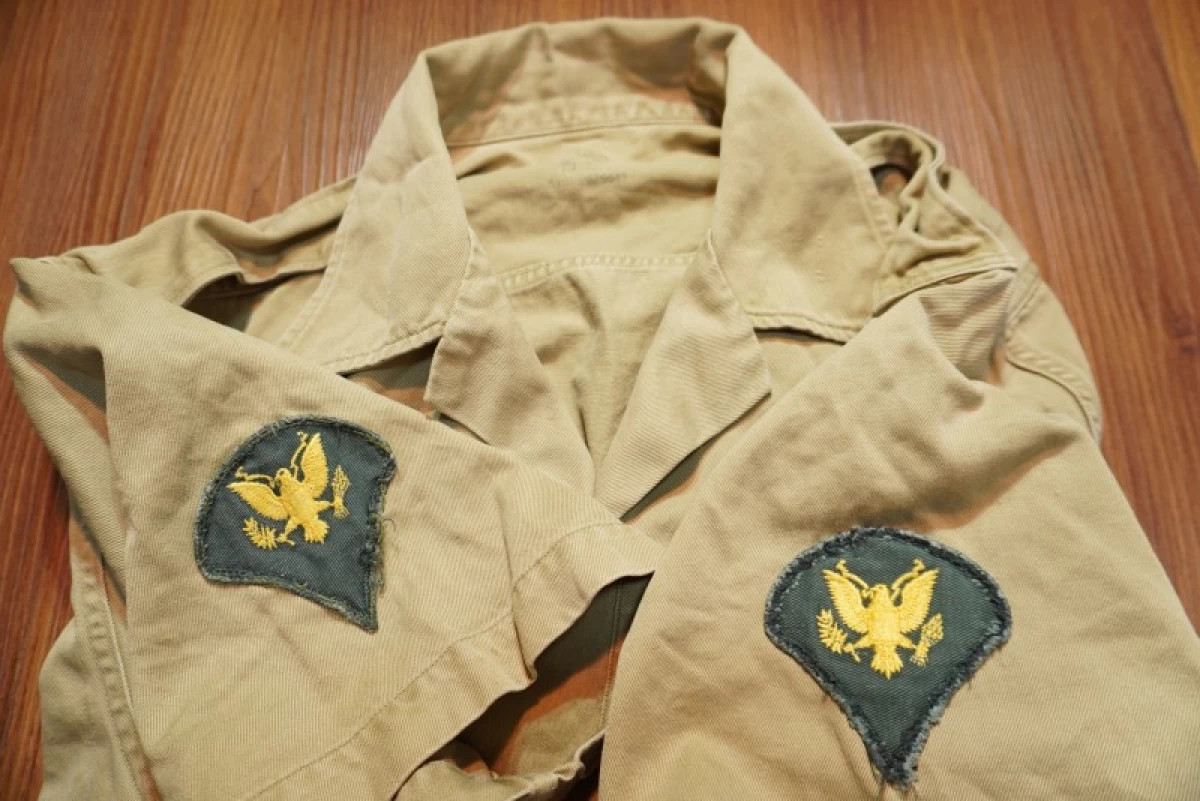 U.S.ARMY Shirt Cotton khaki 1950-60年代頃? sizeM used