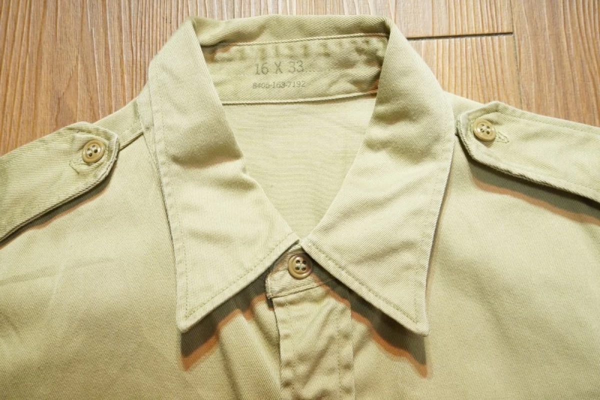 U.S.ARMY Shirt Cotton Kahki 1962年 size16 used