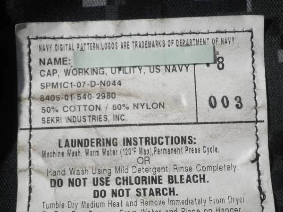 U.S.NAVY Cap Warking Utility size8 used