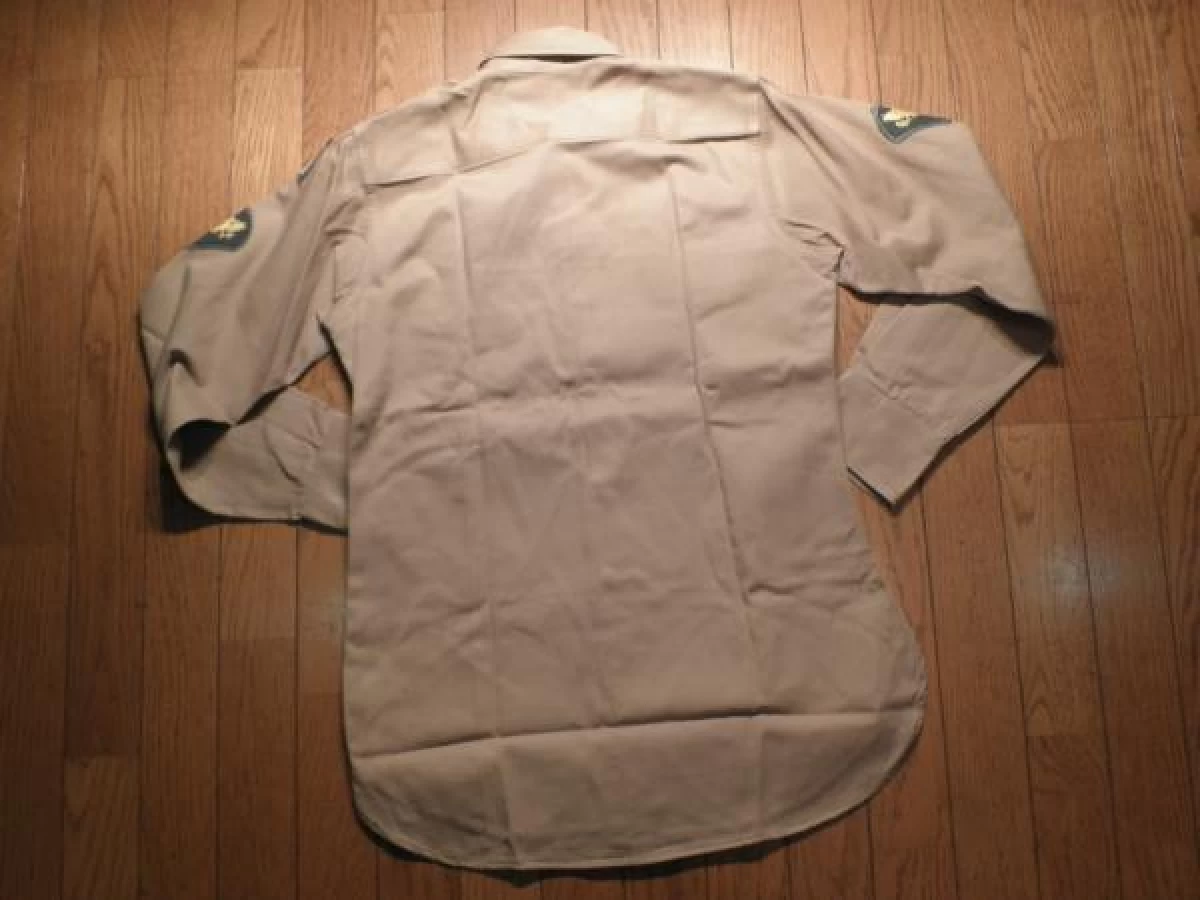 U.S.ARMY Shirt Cotton Khaki 1951年 size14 1/2 used