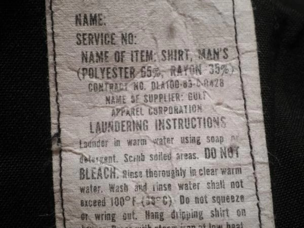 U.S.NAVY Shirt POLY/RAYON 1983年 size15 1/2 used