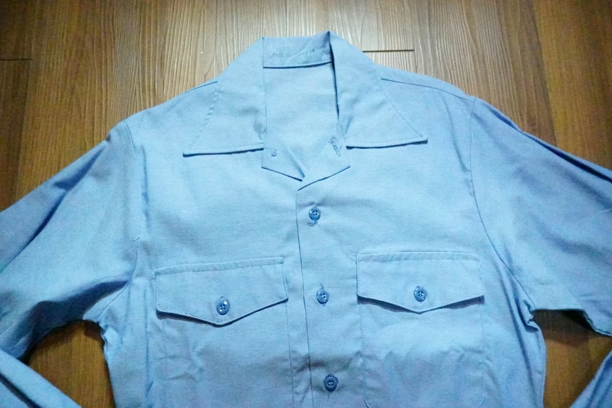 U.S.NAVY Shirt Utility Chambray 1987年 sizeXS new