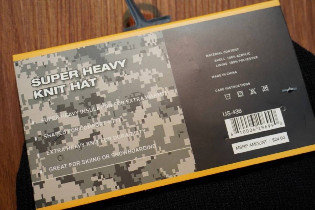 U.S.ARMY Watch Cap Heavy Weight Black new