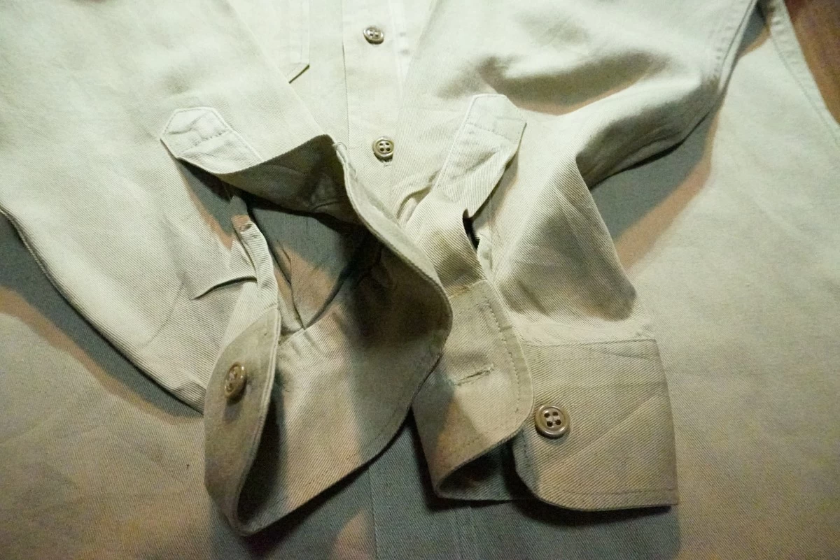 U.S.ARMY Shirt Cotton Khaki 1955年 size14 1/2 used