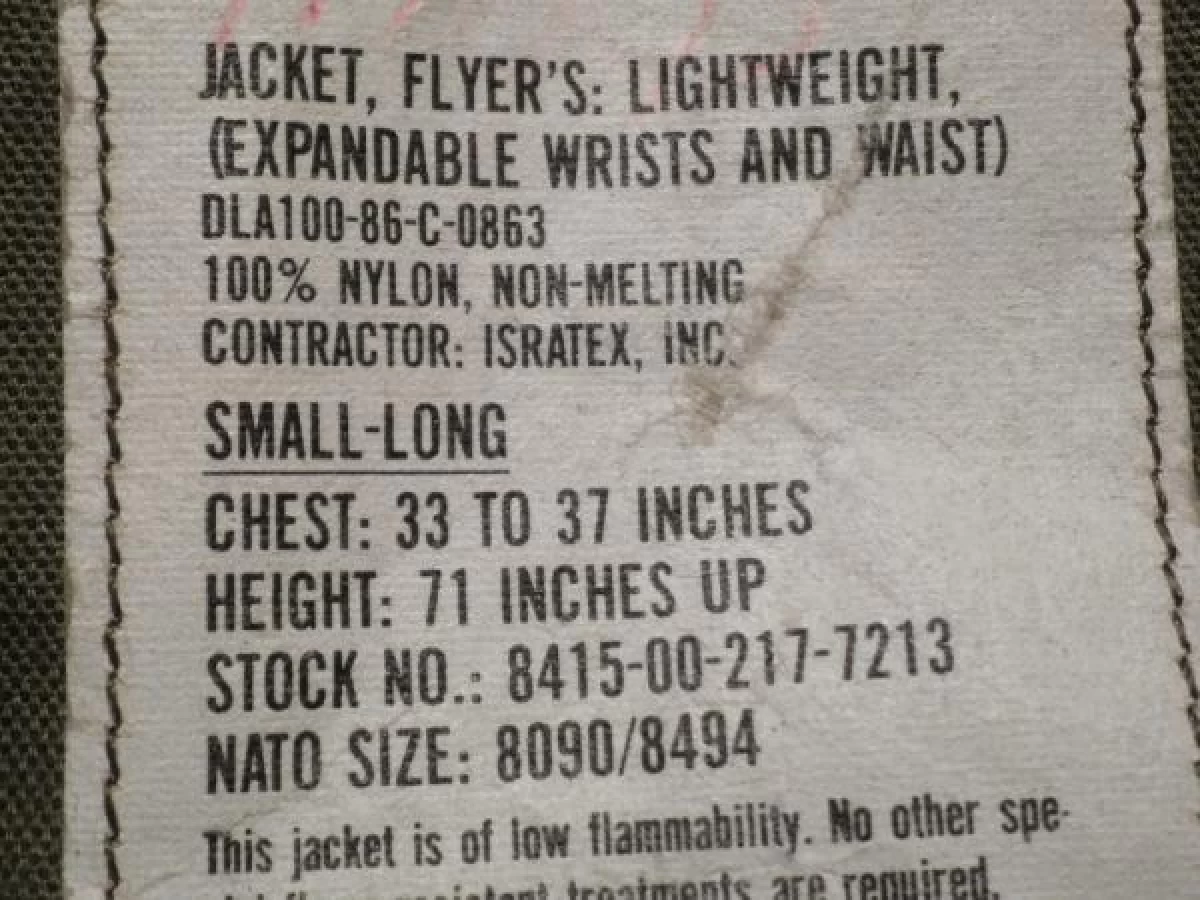 U.S.Flyer's Lightweight Jacket 1986年 sizeS used