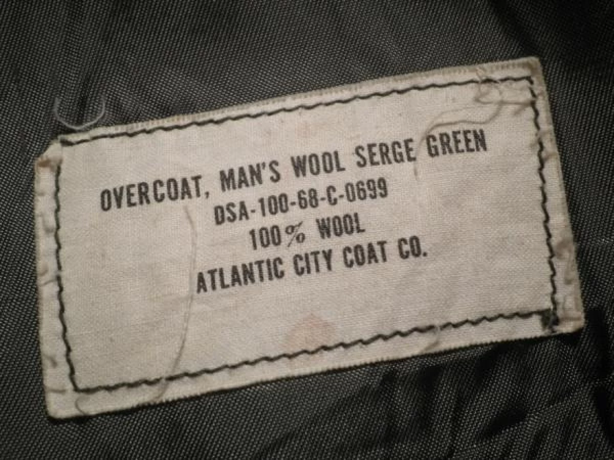 U.S.MARINE CORPS Overcoat 100%Wool 1968年size34used