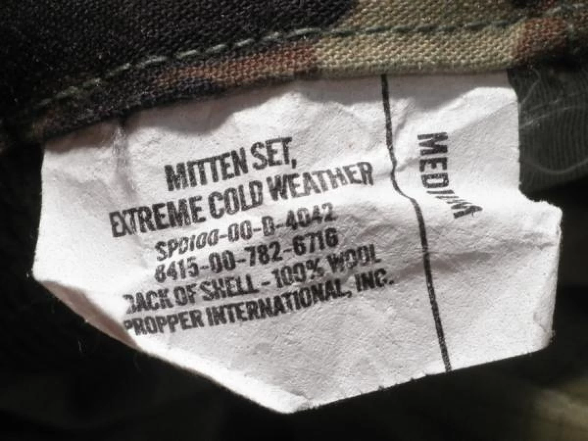 U.S.Mitten Set ExtremeColdWeather sizeM used