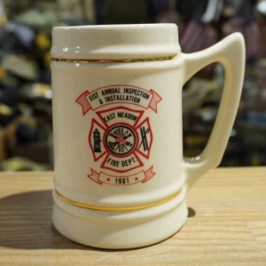 U.S.EAST MEADOW FIRE DEPT. Beer Mug 1984年 used
