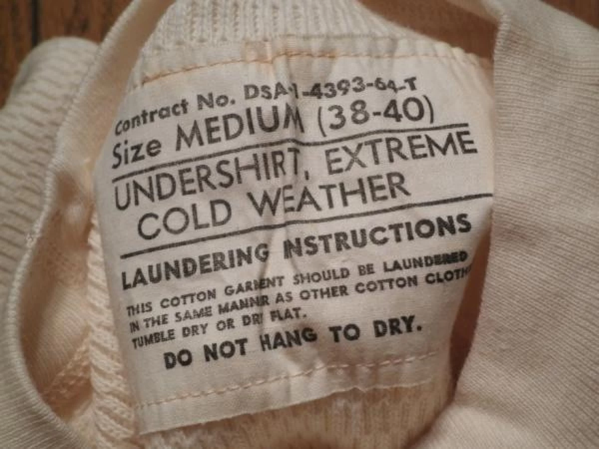 U.S.UnderShirt Extreme ColdWeather 1964年sizeM used