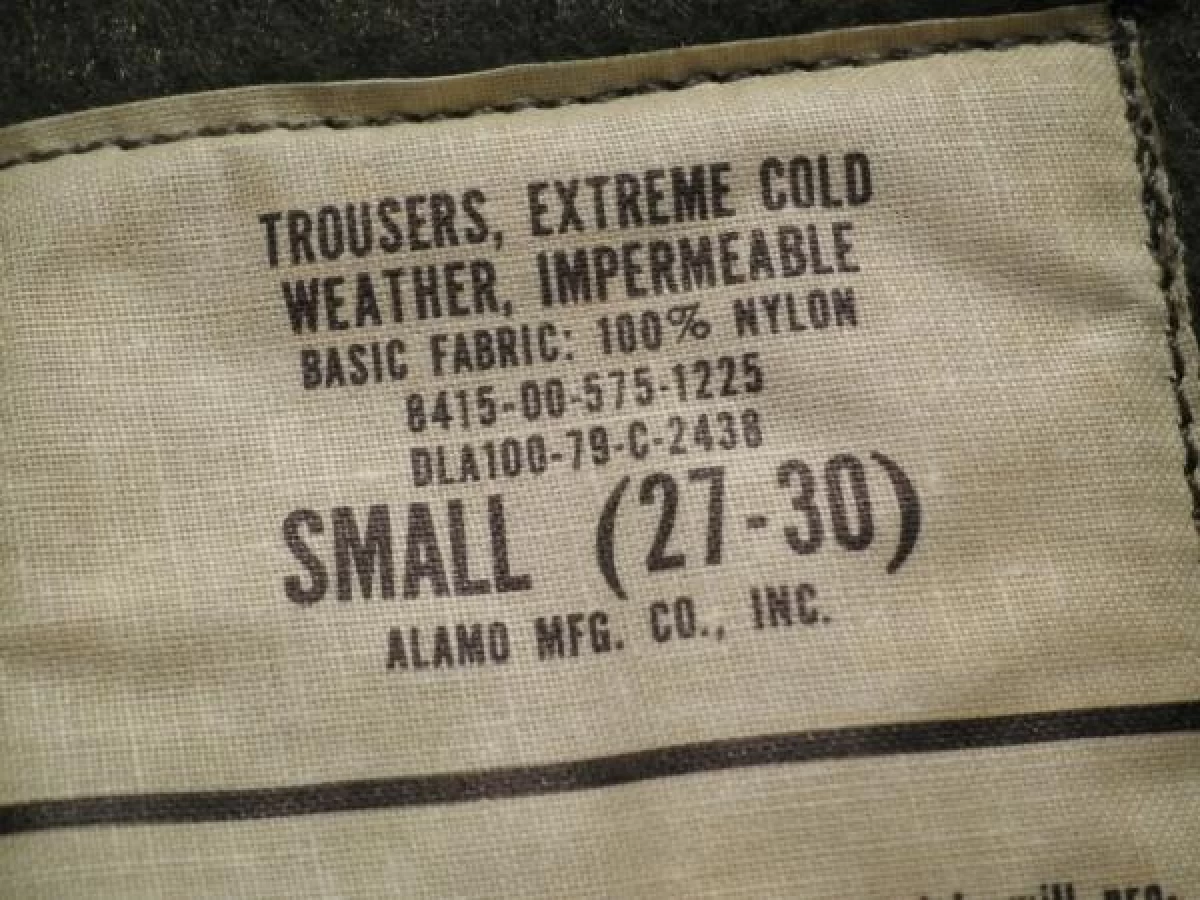 U.S.NAVY Trousers ExtremeColdWeather 1979年 sizeS