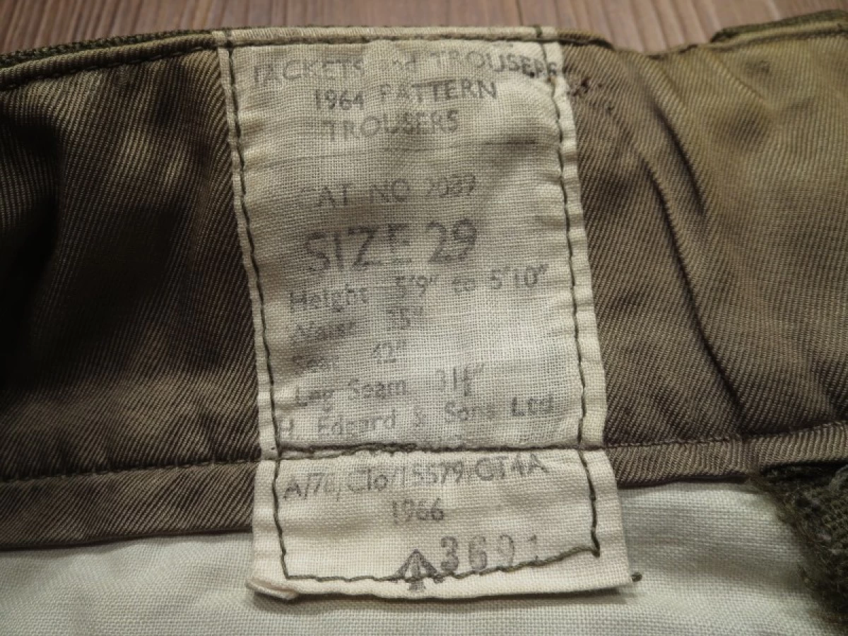 U.K. Field Trousers 1966年 size29? used