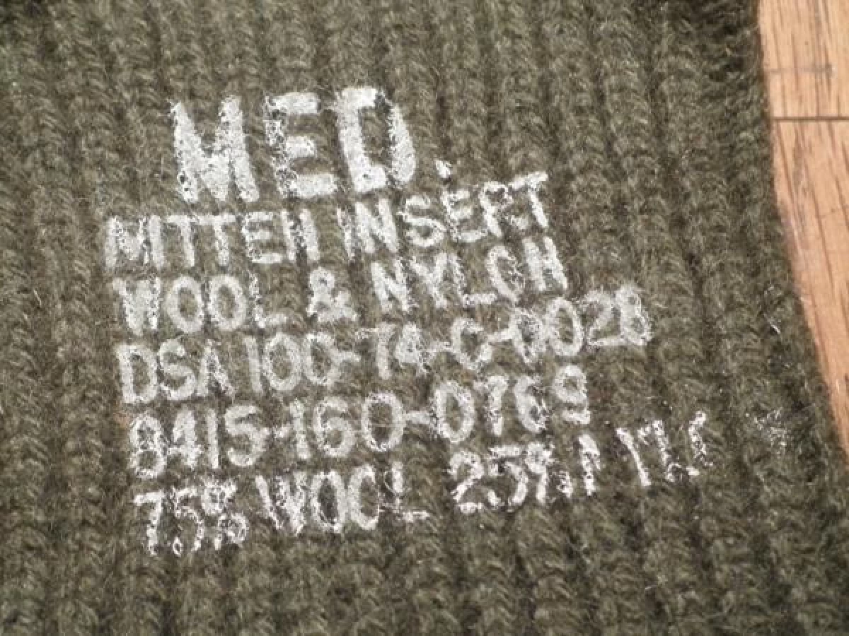 U.S.Mitten Insert Wool/Nylon 1974年 new